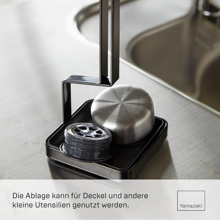 Yamazaki 4313 Tower Trinkflaschen-Abtropfständer, schwarz, Stahl/Polypropylen, Minimalistisches Desi