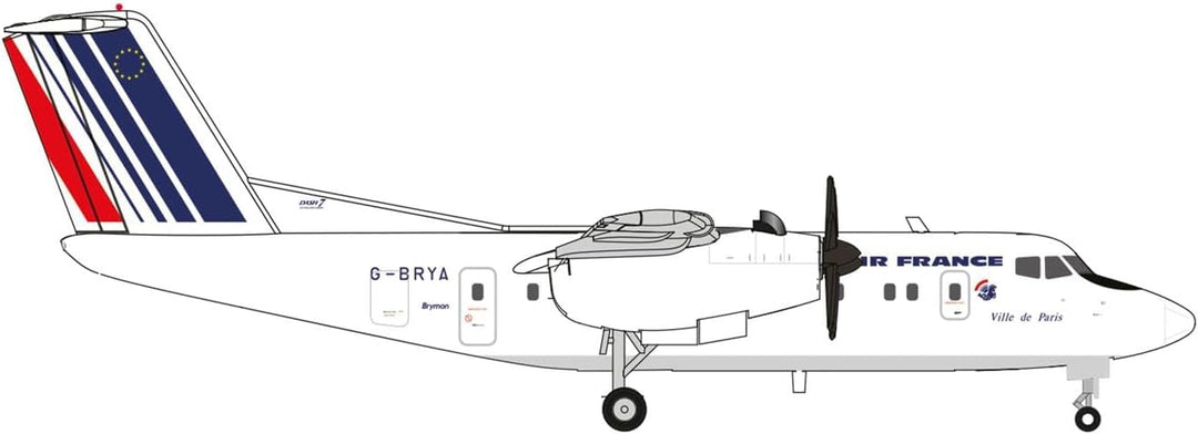 herpa Modellflugzeug Air France De Havilland Canada DHC-7 – G-BRYA Ville de Paris, Miniatur im Masss