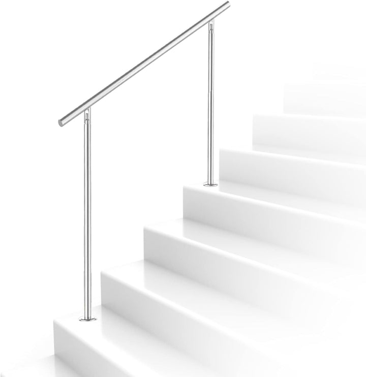 Daromigo 180cm Edelstahl Handlauf GelÀnder mit ohne Querstreben, Handlauf Winkelverstellbar, à 42mm