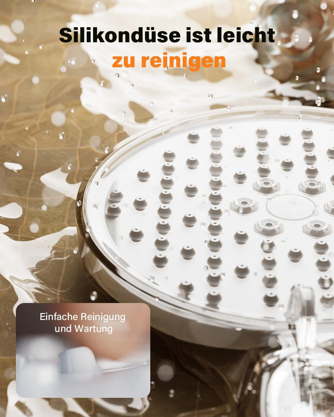 Cobbe Duschkopf Wassersparender, Hochdruck Handbrause mit 3 Strahlarten, Duschbrause Gross, Brauseko