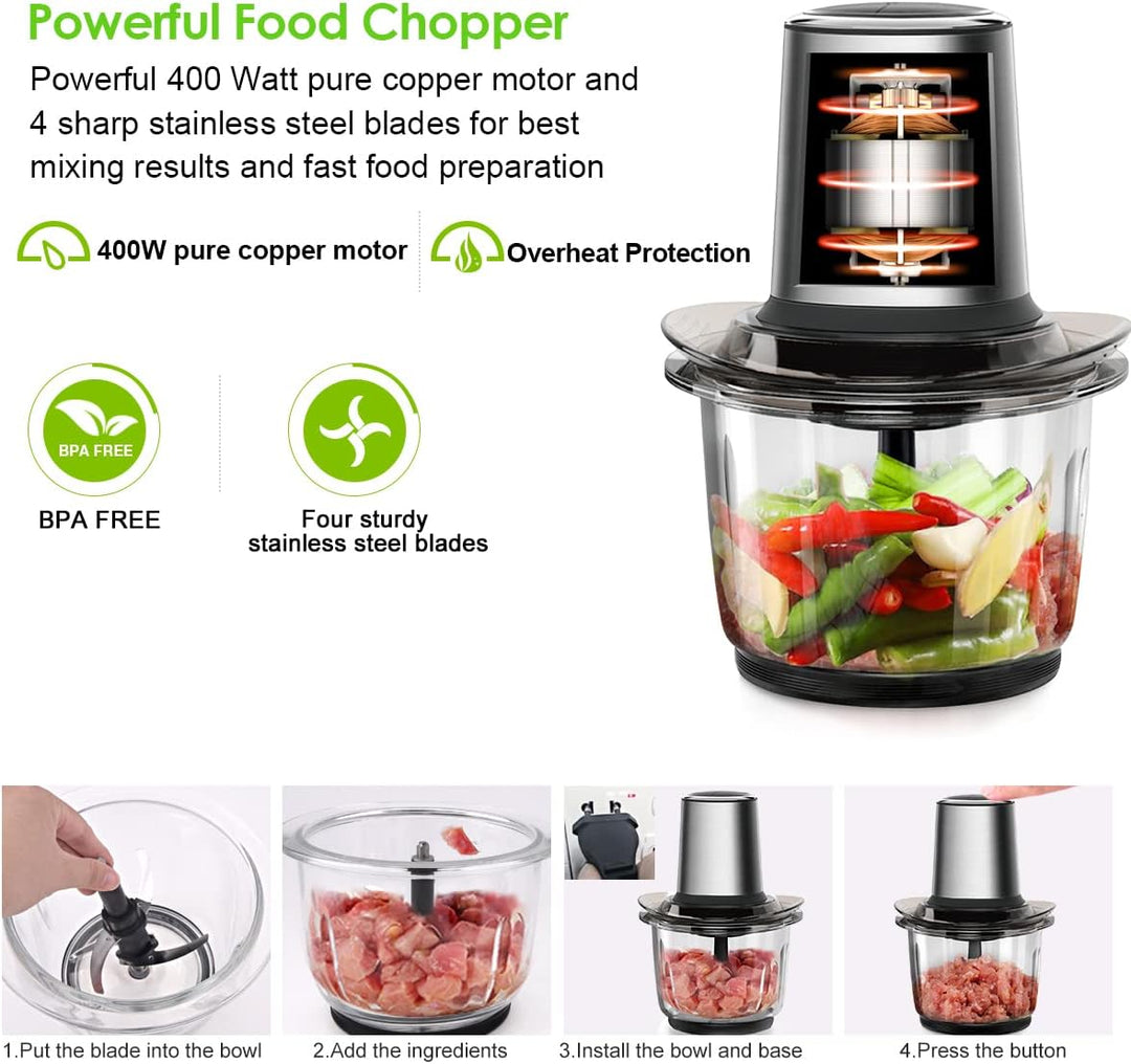 Zerkleinerer, Elektrischer Zerkleinerer 400 Watt Multi Zerkleinerer Küche Elektrisch Universalzerkle