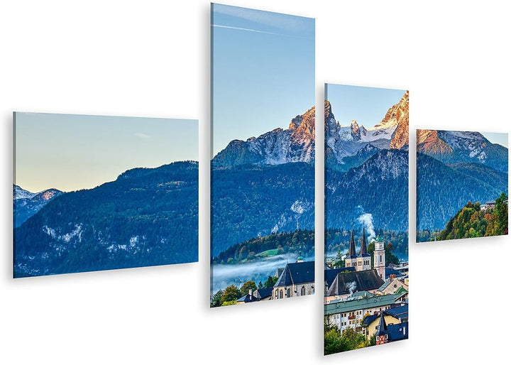 islandburner Bild auf Leinwand Berg Watzmann Stadt Berchtesgaden Bayerische Alpen Bilder Wandbilder