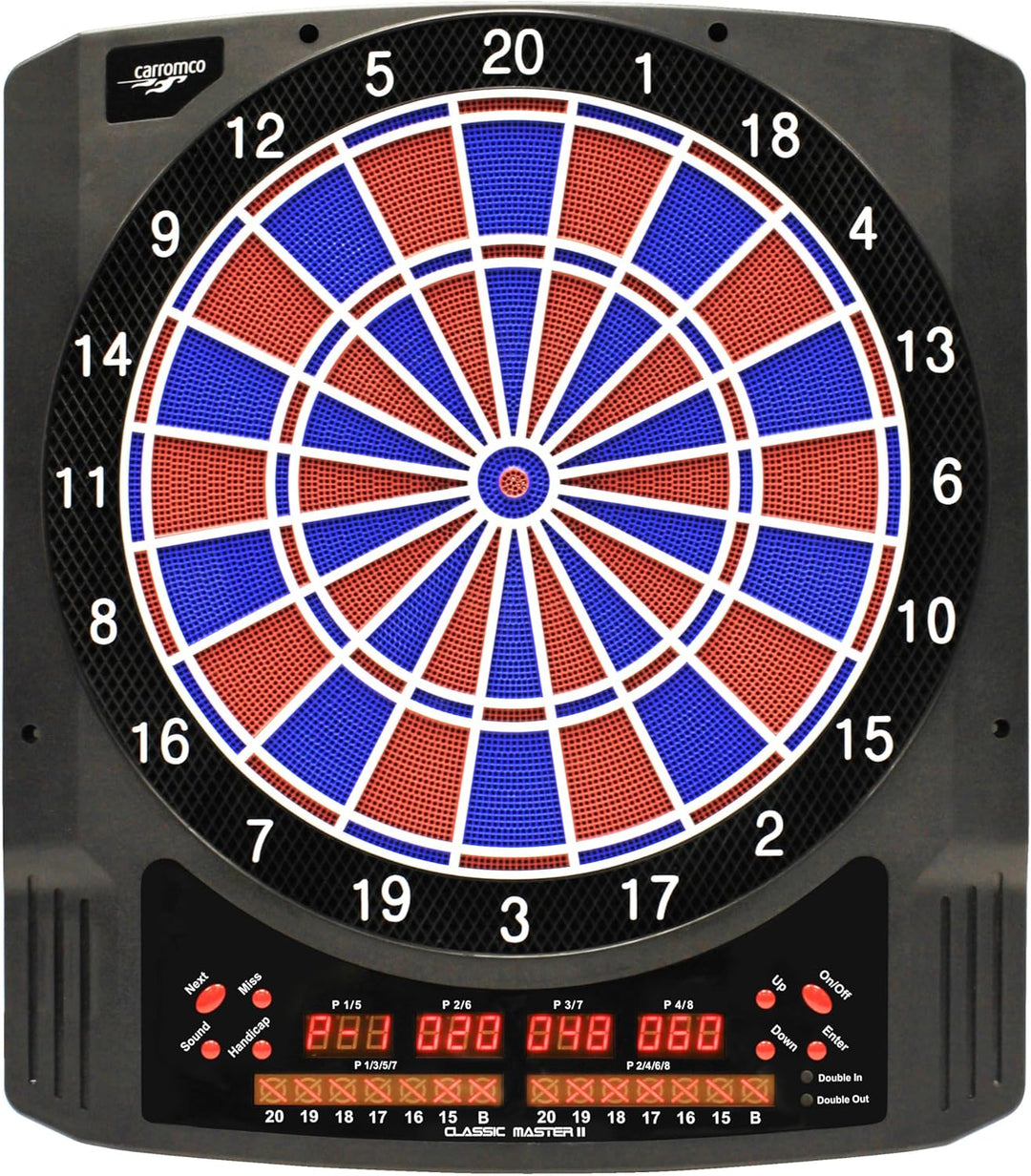 Carromco Elektronische Dartscheibe CLASSIC MASTER 2 - Dartboard für 1-8 Spieler - E-Dartautomat mit