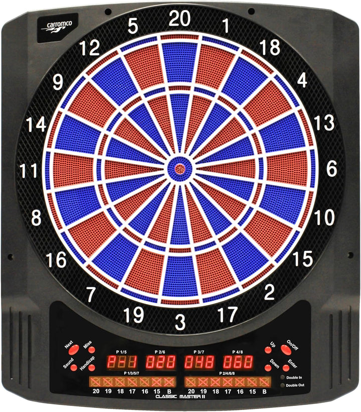 Carromco Elektronische Dartscheibe CLASSIC MASTER 2 - Dartboard für 1-8 Spieler - E-Dartautomat mit