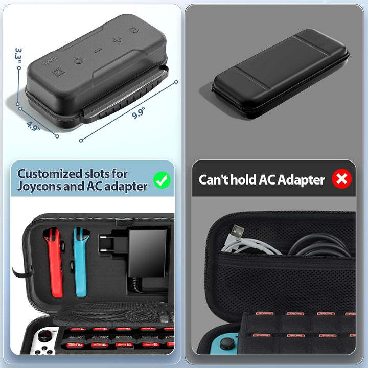 Switch Tasche kompatibel mit Nintendo Switch/OLED-Modell, Grosse Switch Tragetasche für Joycon und E