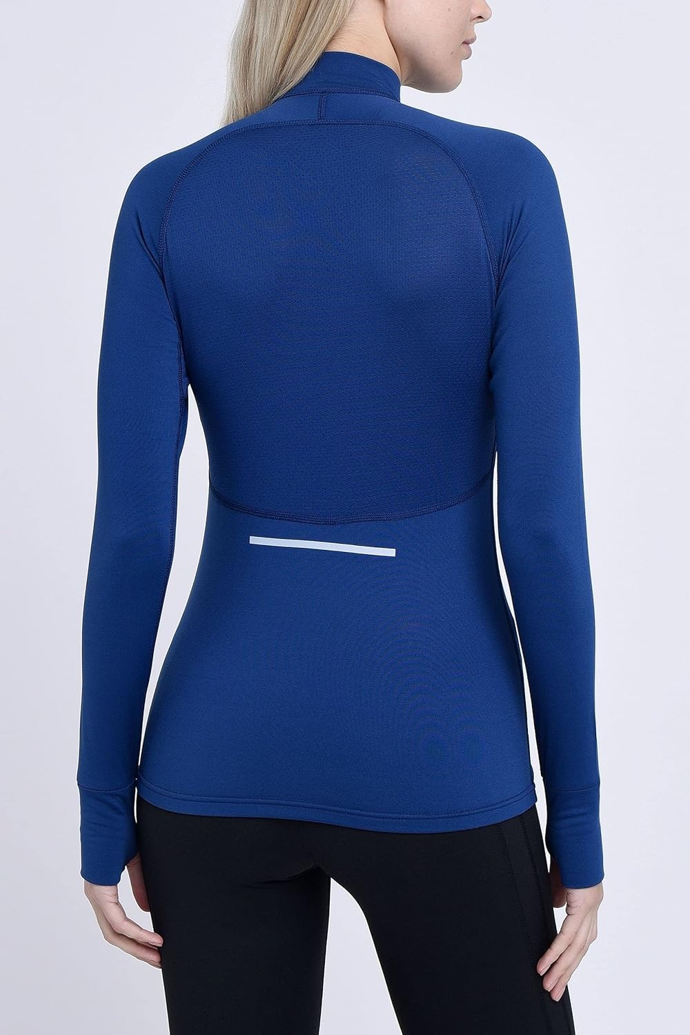 TCA Damen Winter Running Langarm Laufshirt mit Brustreissverschluss S Blau, S Blau