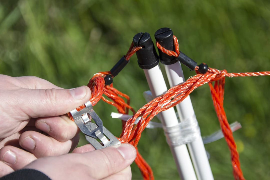 horizont Hundezaun easy für grössere Hunde, Höhe 90 cm, Länge 50 m, mit Doppelspitze, Hundenetz, Ele