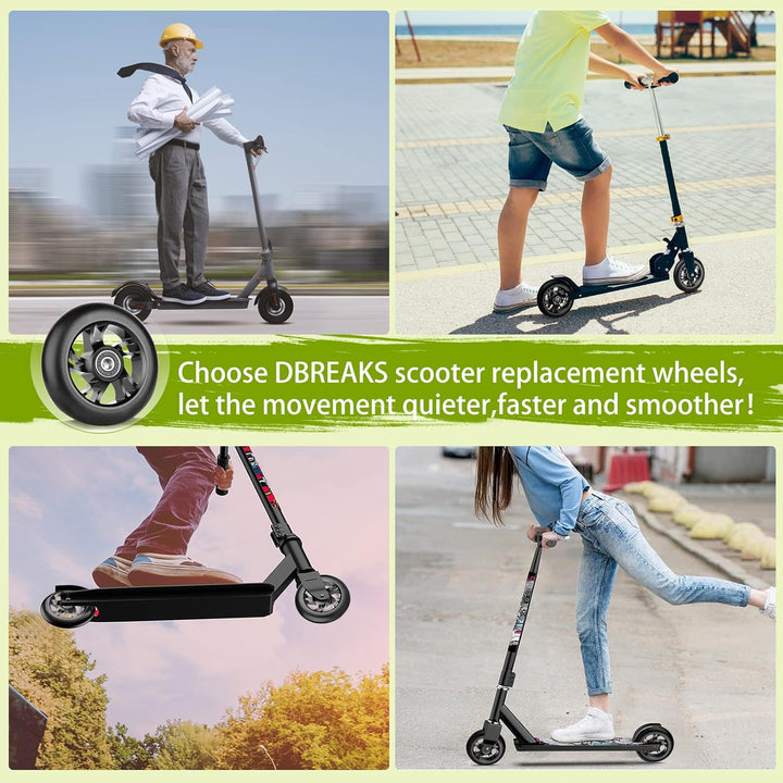 DBREAKS Stunt Scooter Rollen, 2 Stück Scooter Ersatzräder, 100mm Scooter Räder mit ABEC, 9 Kugellage