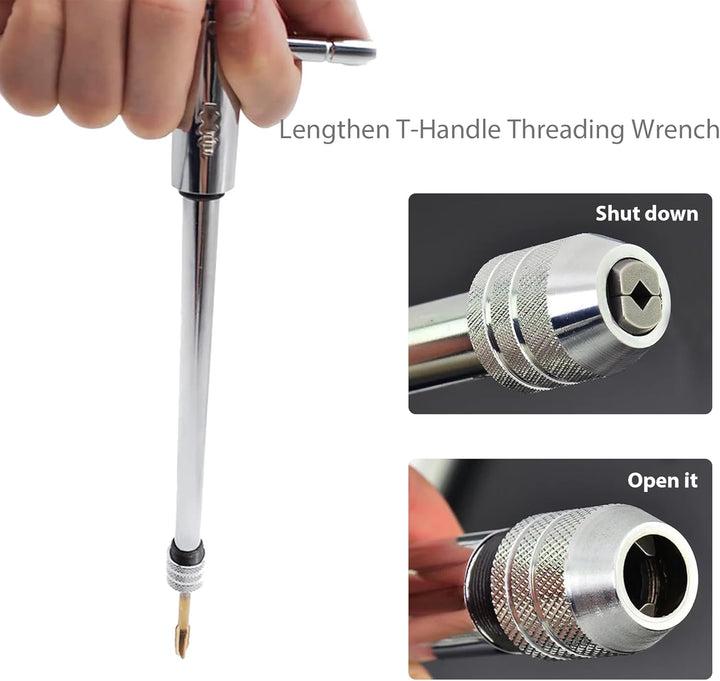 Gewindebohrer Verlängerung, Windeisen für Gewindebohrer, M5 - M12 Lang Werkzeughalter mit Gleitgriff