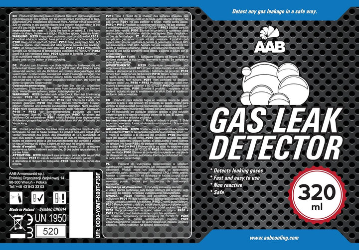 AABCOOLING Gas Leak Detector 320ml - Klimaanlage Auto, Gasleckspray, Klima Leckstopp, Lecksuche Spra