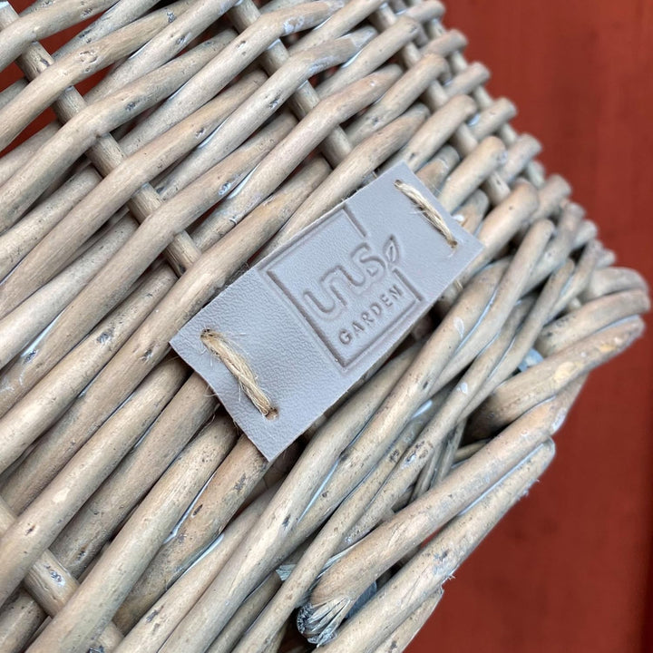 UNUS Weidenkorb Picknickkorb Einkaufskorb Henkelkorb 44,5x33,5x20cm(LxHxB) grau Grau gross, Grau gro