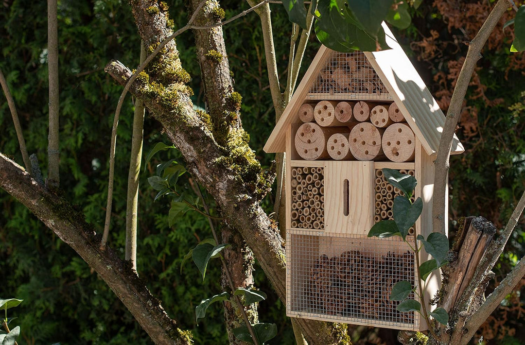 Brandsseller Insektenhotel XXL Natur Nistkasten Insektenhaus aus Holz für Fluginsekten - Bienen,Schm