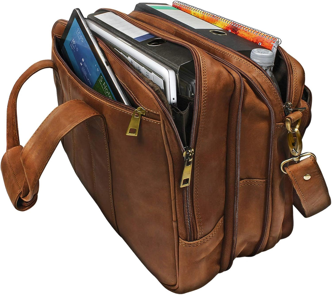 STILORD 'Leopold' XL Echtleder Aktentasche - der verbesserte Geheimtipp für Lehrerzimmer & Büro - Bu