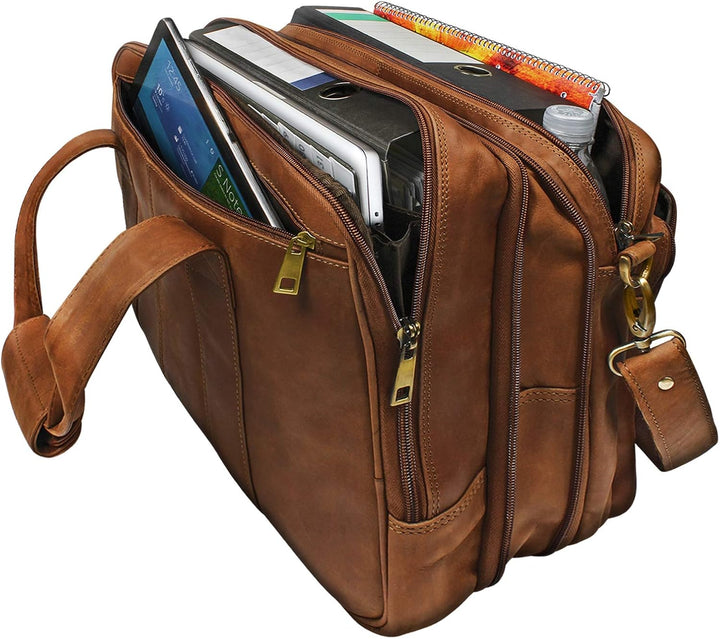 STILORD 'Leopold' XL Echtleder Aktentasche - der verbesserte Geheimtipp für Lehrerzimmer & Büro - Bu