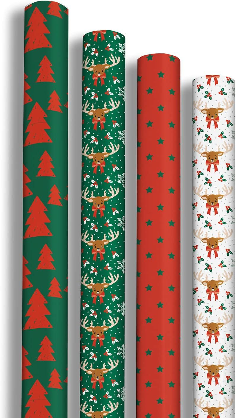 Clairefontaine 202060AMZC - Karton mit 12 Rollen Geschenkpapier Excellia 80g, 2x0,70m, ideal für Wei