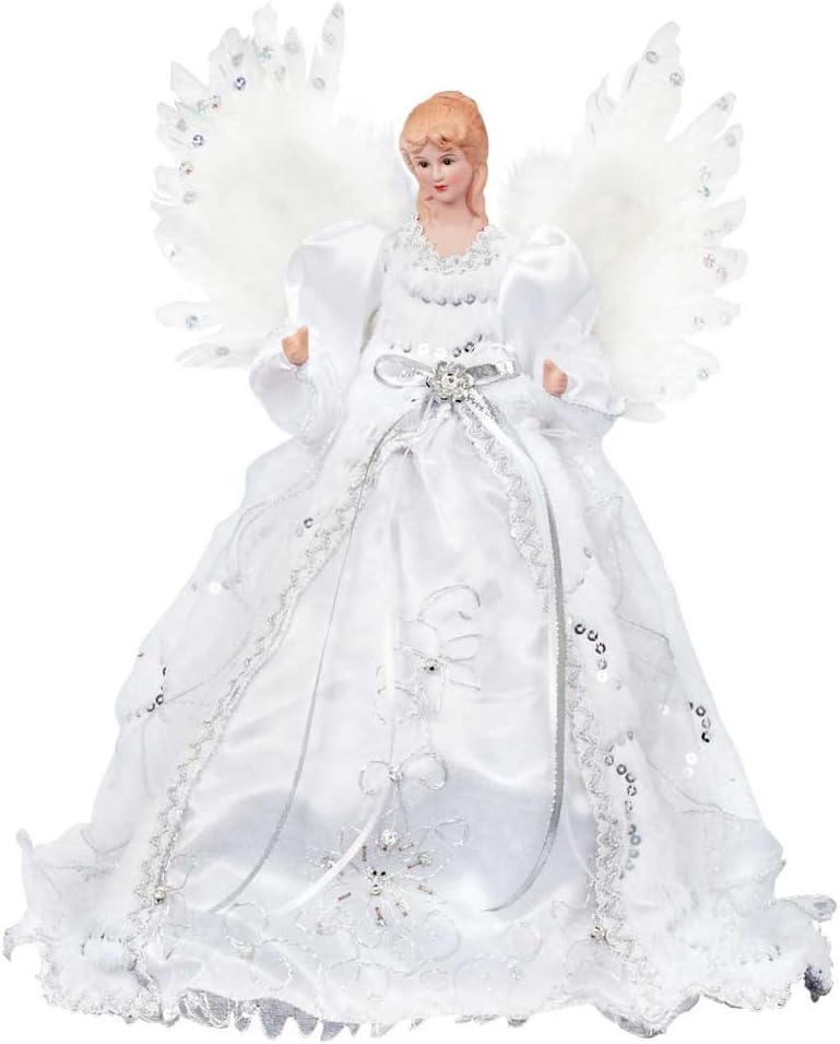 Silber Weihnachtsbaum Top Engel 40 cm