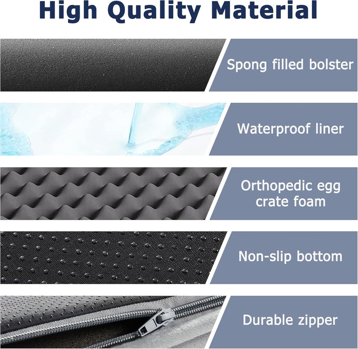 WESTERN HOME Orthopädisches Hundebett mittelgrosse Hunde hundesofa Hundecouch Hunde Bettchen mit Hoh