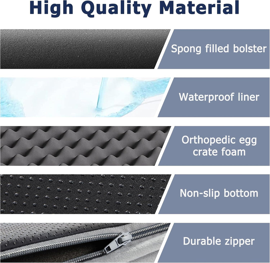 WESTERN HOME Orthopädisches Hundebett mittelgrosse Hunde hundesofa Hundecouch Hunde Bettchen mit Hoh