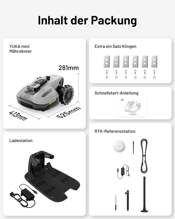 MAMMOTION YUKA Mini 700 Mähroboter ohne Begrenzungskabel, NetRTK+Vision, Keine RTK-Antenne erforderl