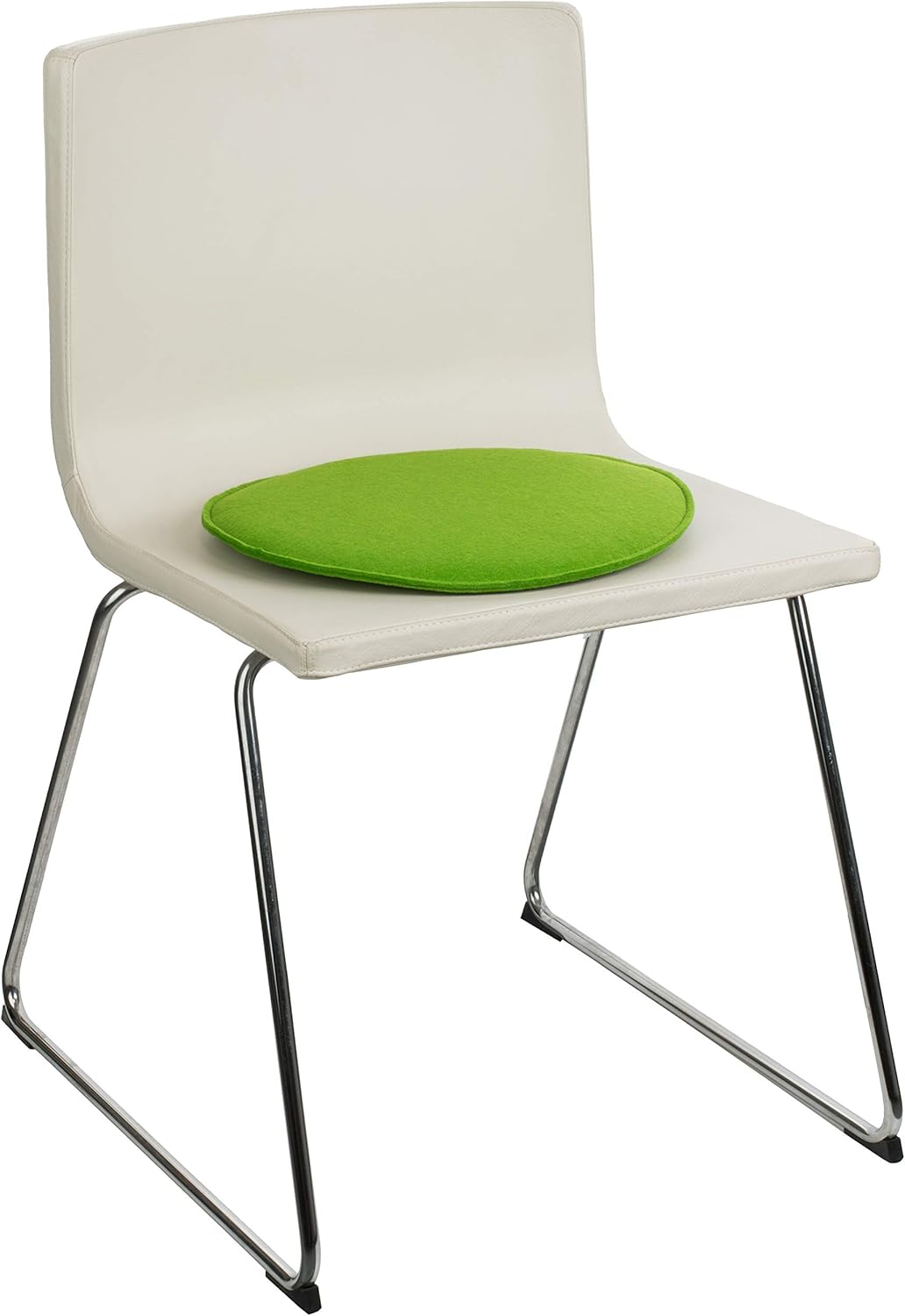 Sitzkissen Filz Rund 6er Set – Ø 35 cm in Grün – Stuhlkissen aus Filz für Innen & Aussen – robuste S