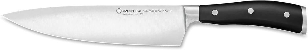 WÜSTHOF Classic Ikon Kochmesser 20 cm, Schwarz & Classic Ikon Brotmesser 23 cm Schwarz 20 cm Bundle
