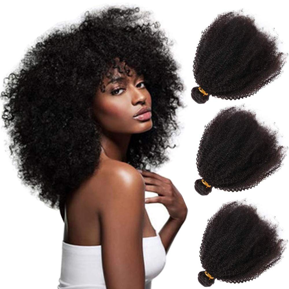 Afro Kinkys Curly Remy Human Hair Weave 3 Bundles Wefts 4B 4C Unprocessed Brazilian Virgin Hair Exte