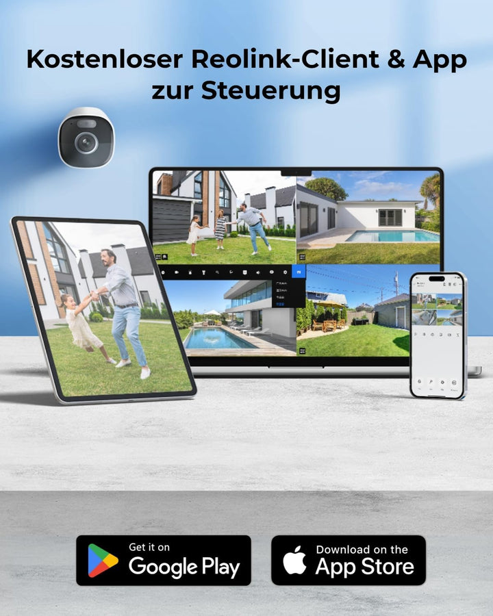 Reolink 5MP Solar Überwachungskamera Aussen Akku mit Spotlights, 2,4/5GHz WiFi, Kabellose WLAN Kamer
