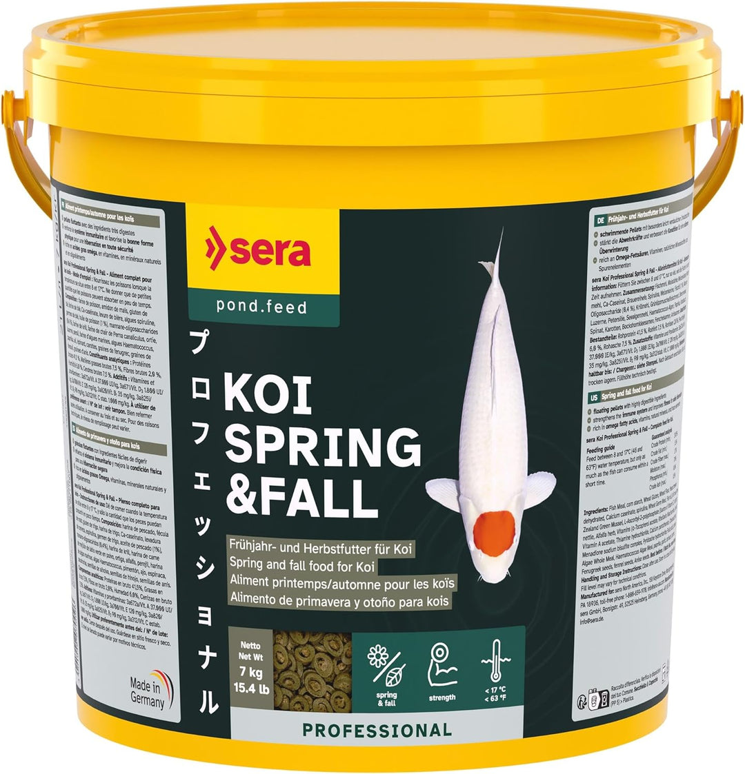 sera KOI Professional Koifutter 7 kg (21L) | Koi-Fischfutter für Frühjahr und Herbst | Für Temperatu