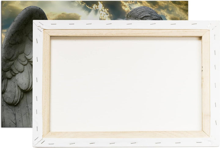 deyoli weinender Engel Format: 80x60 cm als Leinwandbild, Motiv fertig gerahmt auf Echtholzrahmen, H