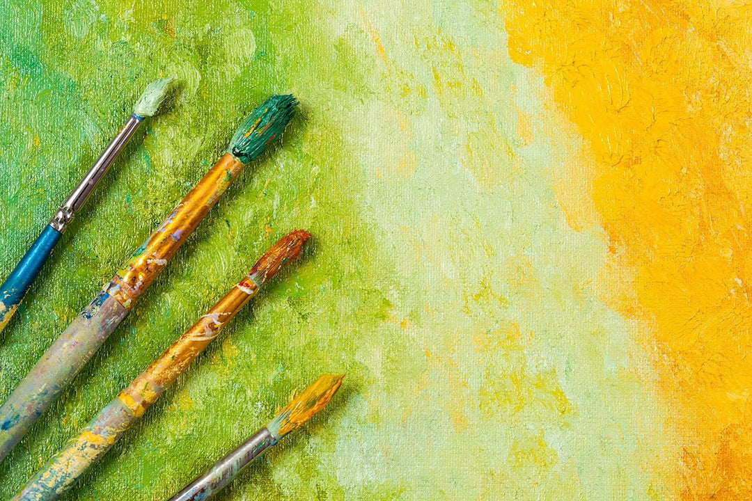 Glasbild | Wandbild aus Echtglas | Pinsel mit gemalten Bild | 100x70 cm | inkl. Aufhängung und Absta