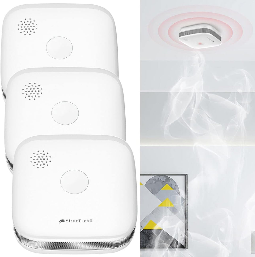 VisorTech Feueralarm: 3er-Set drahtlos vernetzbare Funk-Rauchwarnmelder, 5-Jahres-Batterie (Funkgest