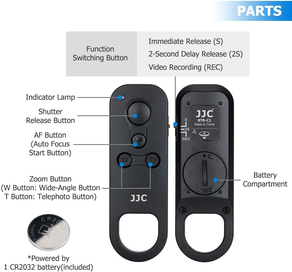 JJC BR-E1 Bluetooth Fernauslöser Fernbedienung für Canon EOS R10 R7 R6 R5 R3 R RP 90D 77D 850D 800D
