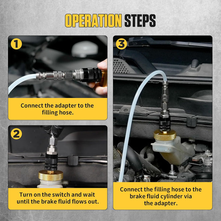 20-TLG Bremsenentlüftungsgerät Adapter mit 4 Quick Adapter, Bremsenentlüftungsadapter aus Metall für