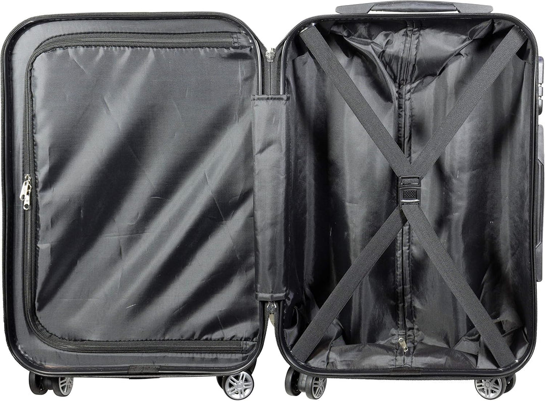 Trendyshop365 Hartschale Handgepäck mit Motiv Beach 56 Zentimeter 36 Liter 4 Räder Bunt Strand Zahle