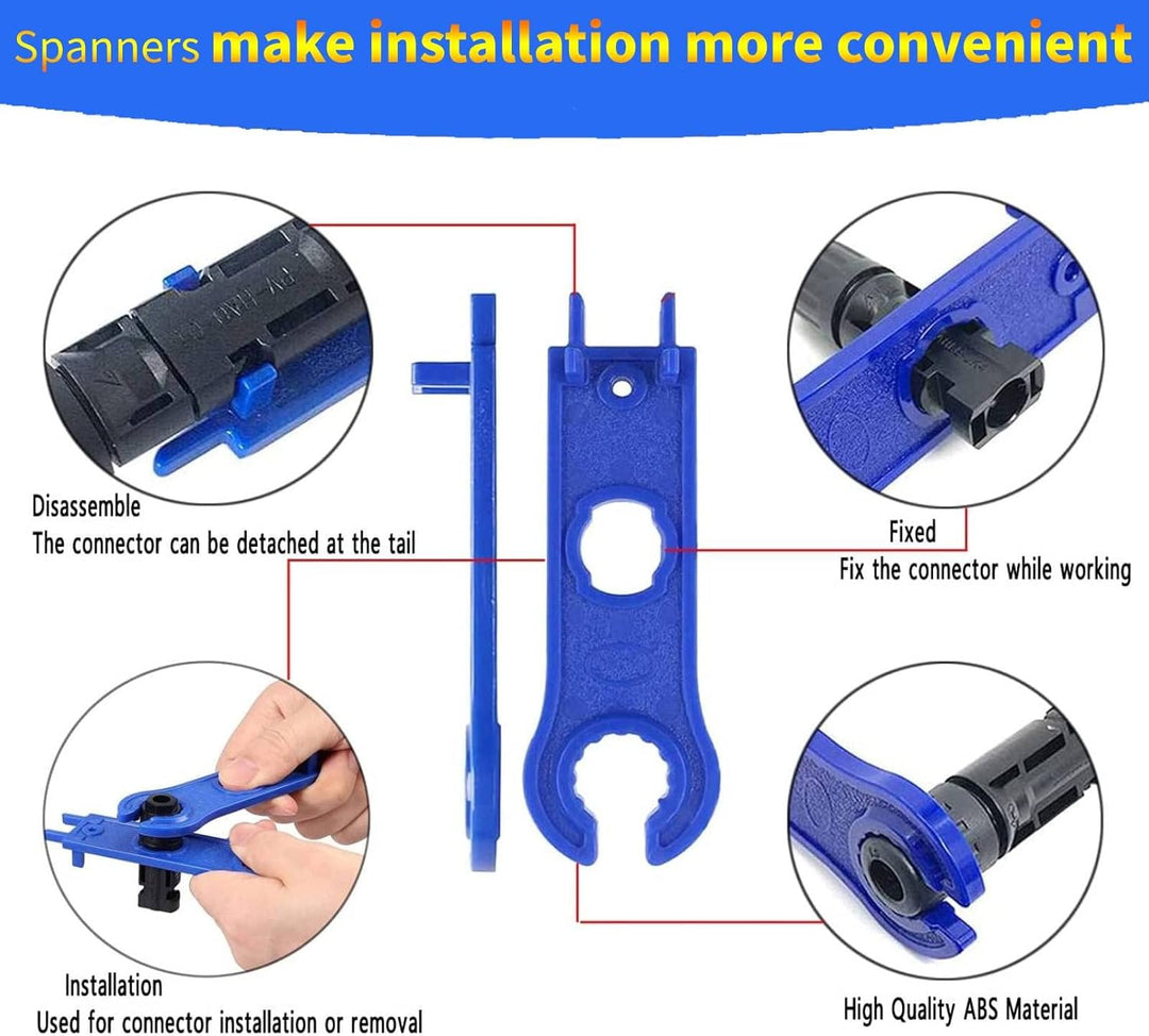 QeeHeng Solar Crimpzange Kit für 2.5/4.0/6.0mm², 1 Stück Solarpanel PV Kabel Crimpzange +16 Paar Mal
