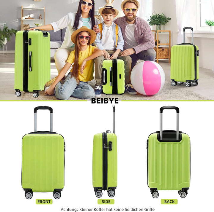 BEIBYE TSA-Schloss 2080 Hangepäck Zwillingsrollen neu Reisekoffer Koffer Trolley Hartschale Set-XL-L