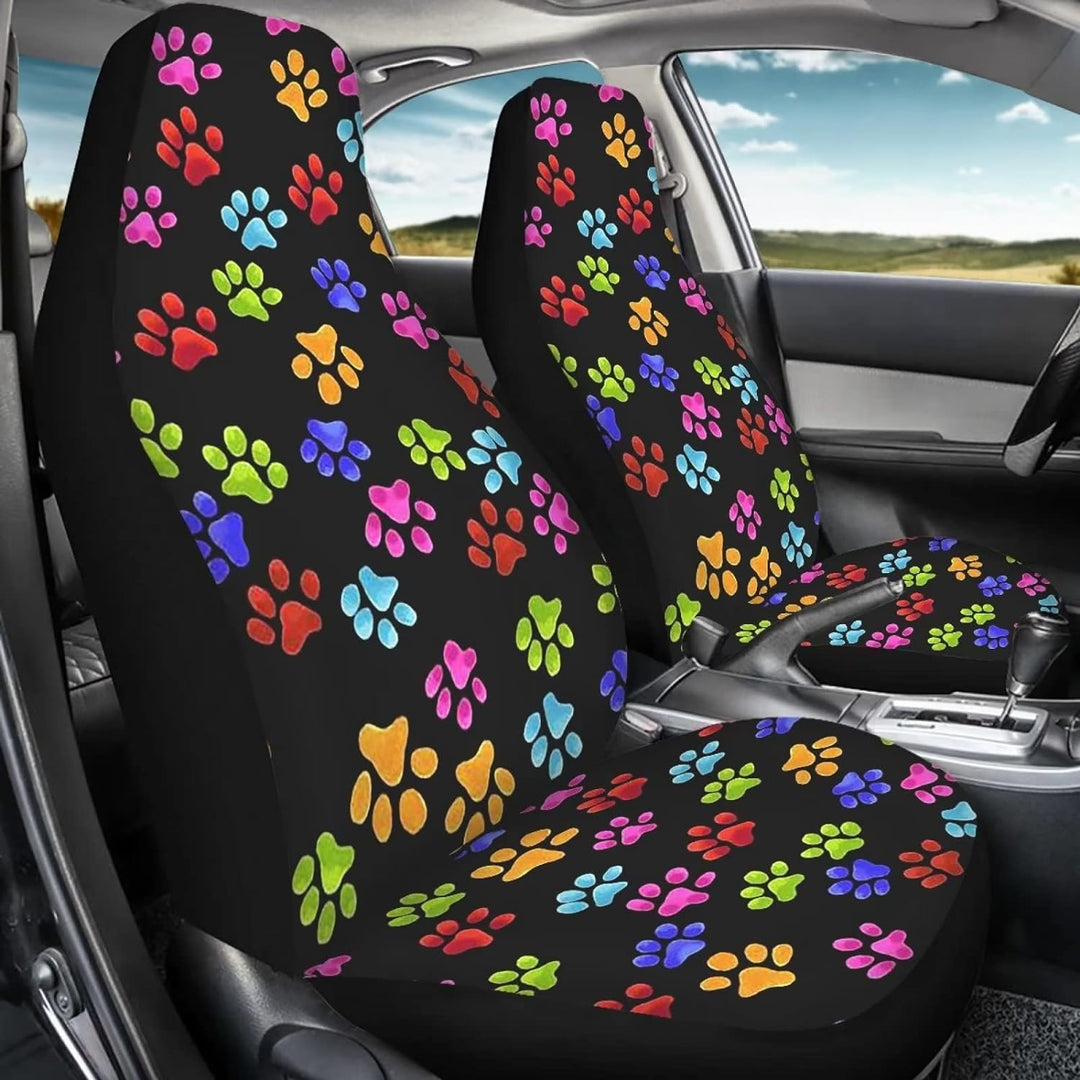 chaqlin Cartoon Hund Pfote Auto Sitzbezüge Set Frauen Girly Fahrzeuge Sitzschutz Kissenbezüge Nette