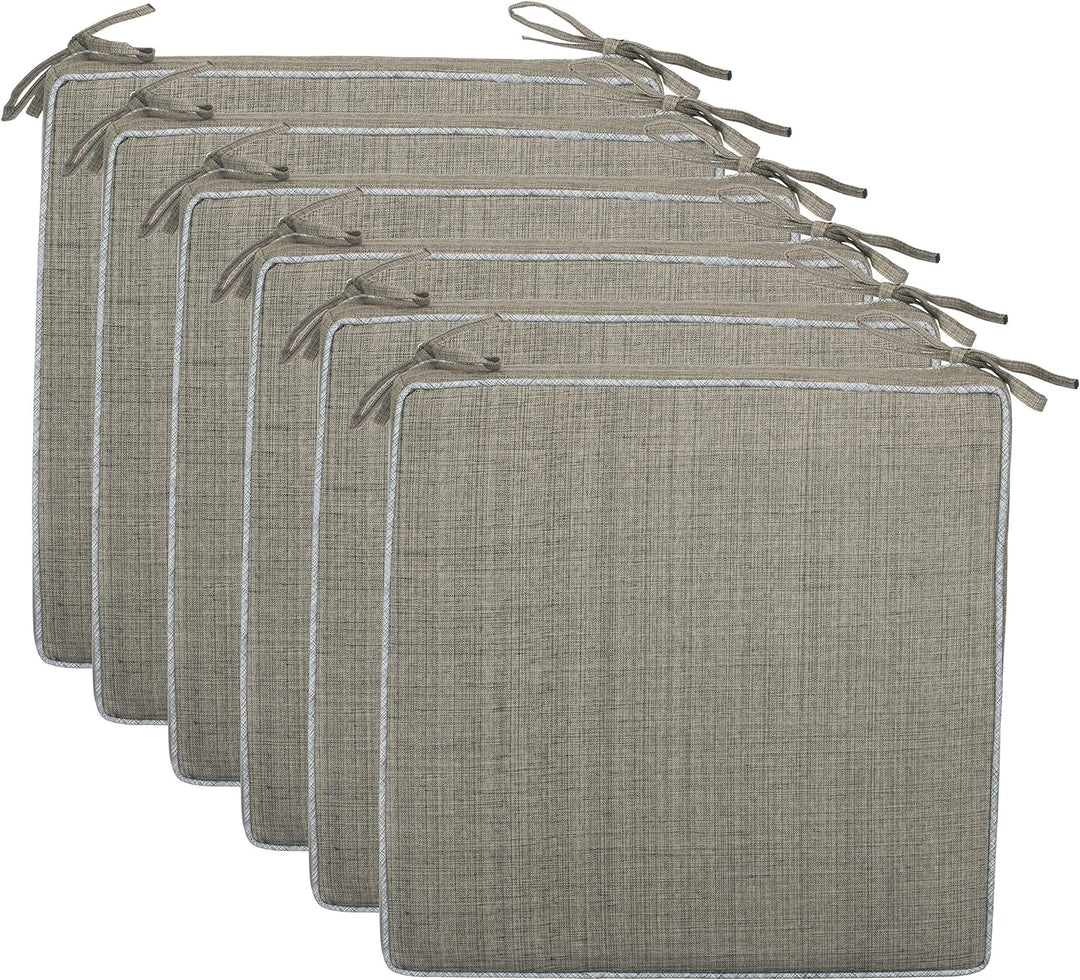 Brandsseller Outdoor Garten Sitzkissen Auflagen Kissen mit Paspel - Leinenoptik Uni - Schmutz- und W