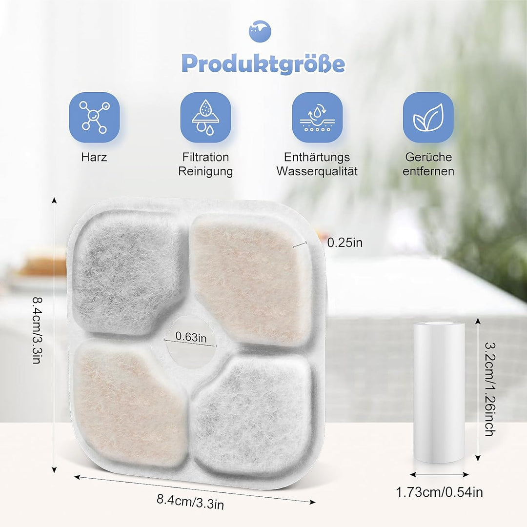 18 Stück Filter Katzenbrunnen für Catit Pixi Trinkbrunnen Ersatzfilter, 2,5L Katzen Wasser Brunnen F