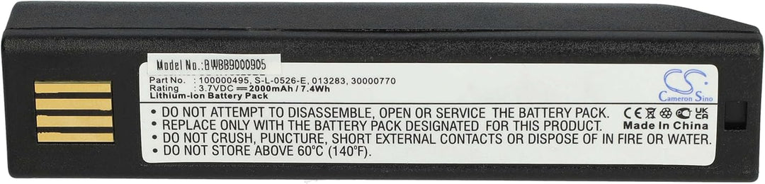 vhbw Akku Ersatz für Honeywell BAT-SCN01, HO48L1-G, S-L-0526-E für Barcodescanner POS (2000 mAh, 3,7