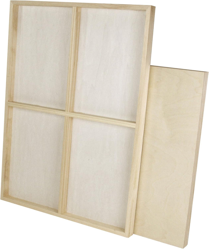 Paintersisters Malgrund aus Holz, 2 Stück je 60 x 80 cm, 3D Optik - 38mm stark, Malplatte aus Holz,