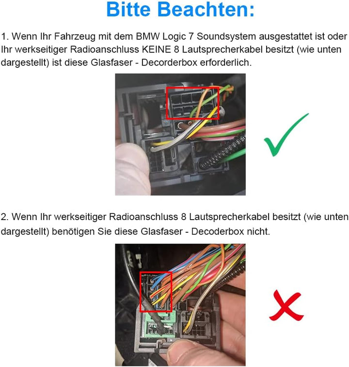 DYNAVIN Lichtwellenleiter-Decoder für BMW E90 E91 E92 E93 mit Logic 7 Soundsystem und dem Dynavin Ra