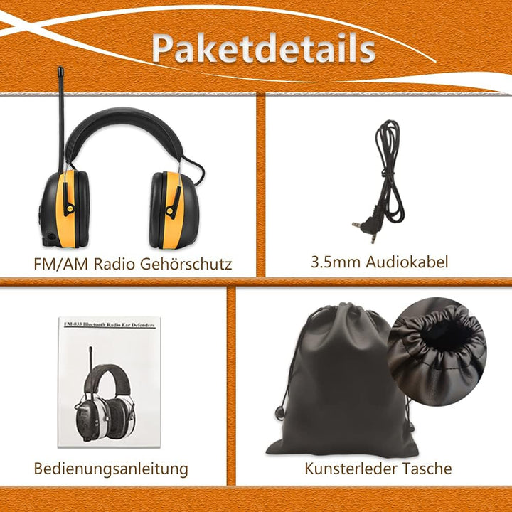ZOHAN 042 Gehörschutz mit Radio, MP3 FM/AM Ohrenschützer für Industrie, Geräuschunterdrückungs Musik