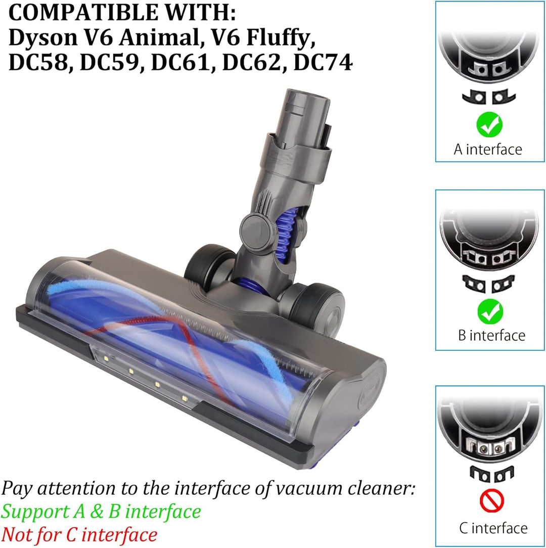 Ersatz-Motorkopf-Aufsatz für Dyson V6, DC58, DC59, DC61, DC62, DC74 Akku-Staubsauger, V-förmiger Tur