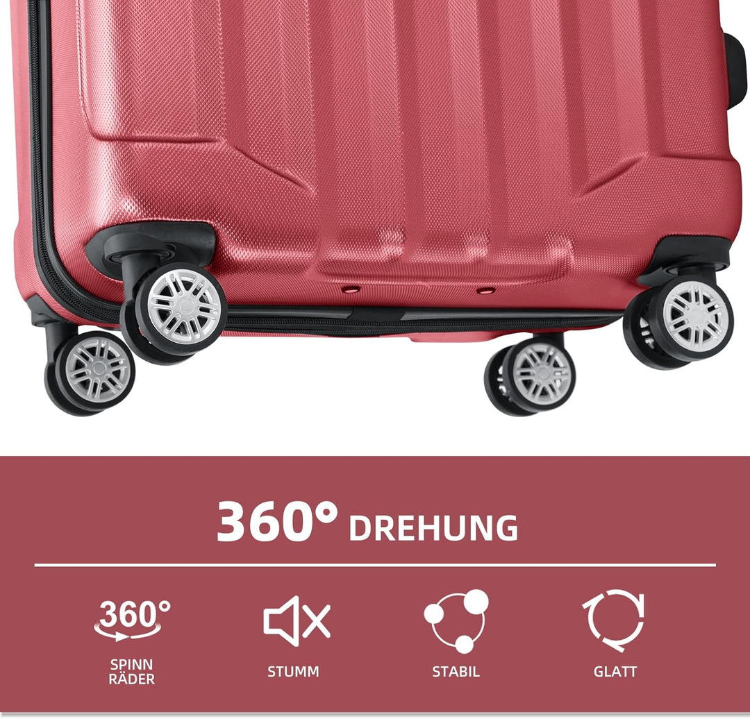 BEIBYE TSA-Schloss 2080 Zwillingsrollen 3 TLG. Reisekofferset Koffer Kofferset Trolley Trolleys Hart