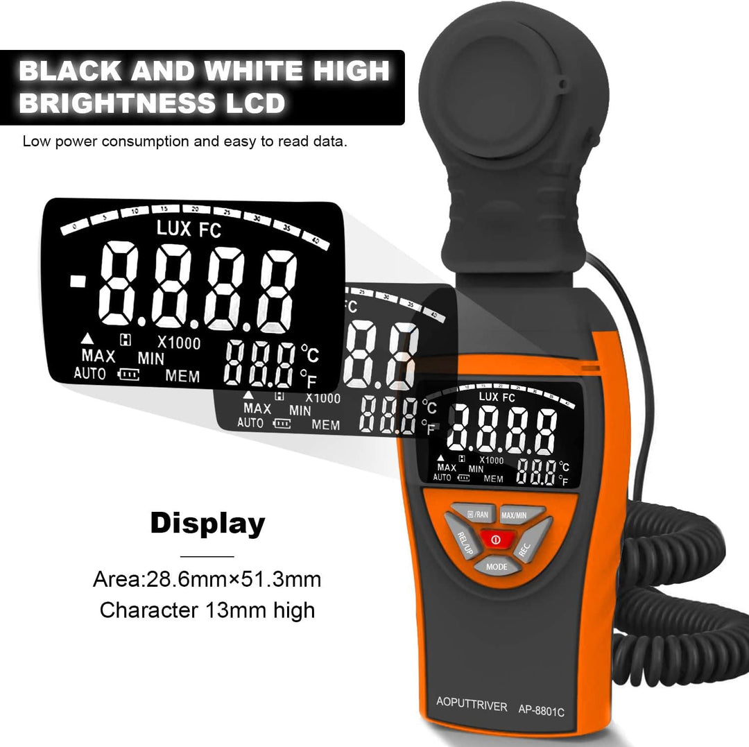 AP-8801C Digital Lux Meter 0.1~400,000Lux Beleuchtungsmessgerät Lux Messgerät Beleuchtungsstärke Lic