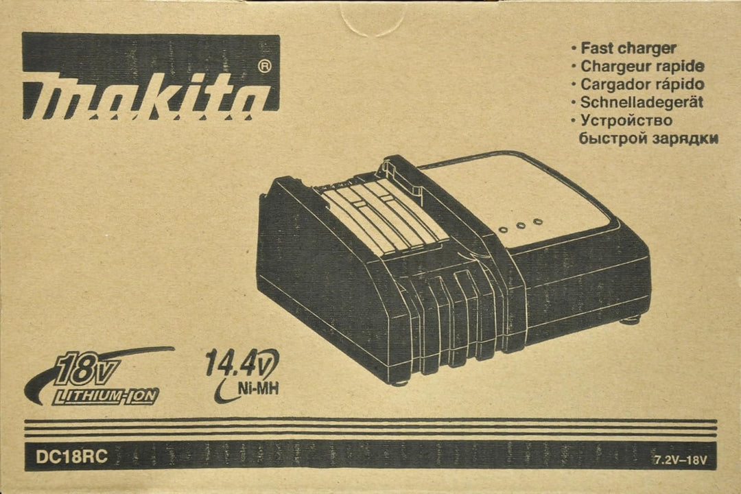 Makita Ladegerät DC18RC für 14,4 Volt und 18 Volt Schiebeakkus, 195584-2, Ladegerät