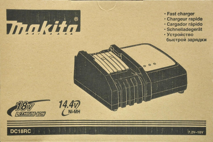 Makita Ladegerät DC18RC für 14,4 Volt und 18 Volt Schiebeakkus, 195584-2, Ladegerät