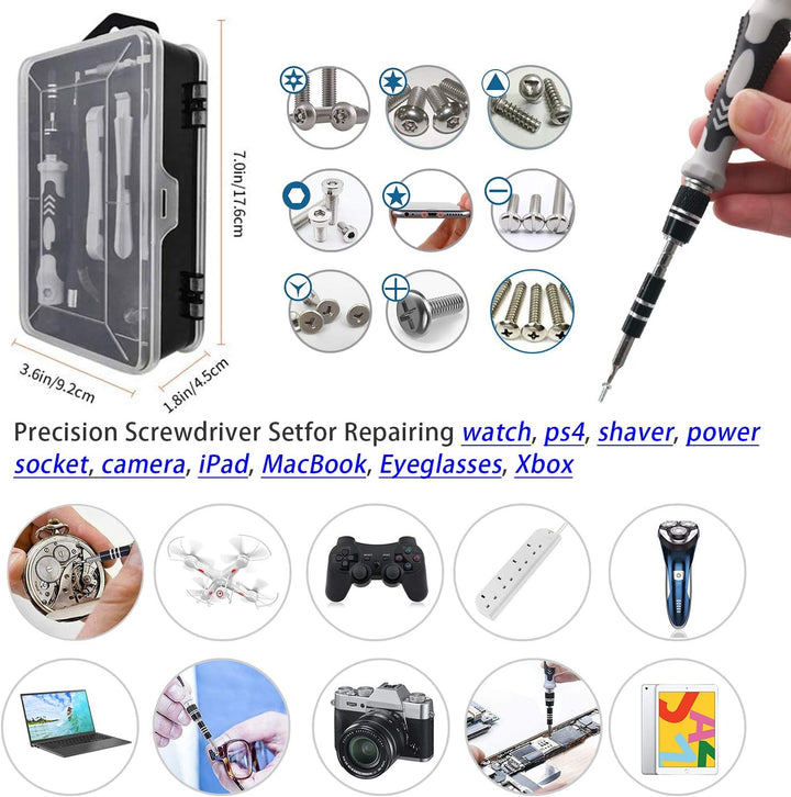 oGoDeal 127 in 1 Mini Feinmechaniker Schraubendreher Werkzeug Set und öffnungswerkzeug für iPhone, P