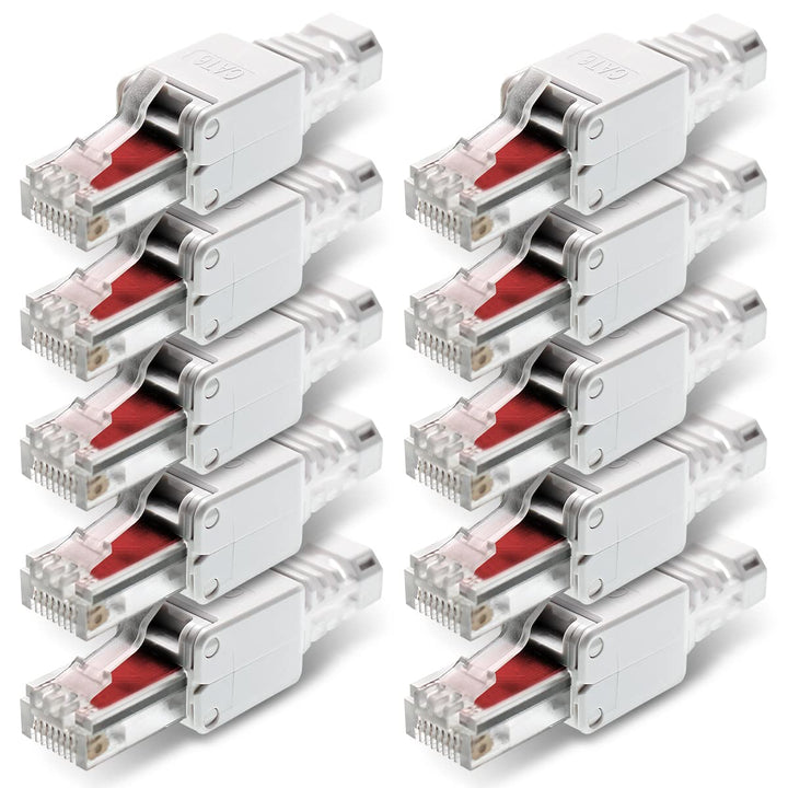 NEXMEX 10x RJ45 CAT 6 Netzwerkstecker werkzeuglos 250 MHz UTP Crimpstecker Stecker ohne Werkzeug für